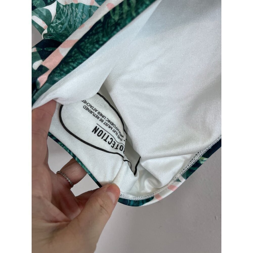 Pacsun Swimsuit L Green Tropical Palm Leaf Floral Resort Beach Feminine Boho 90s - Picture 7 of 15